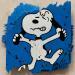 Painting F1 Snoopy timbré énervé by Marie G. | Painting Pop-art Pop icons Wood Acrylic Gluing