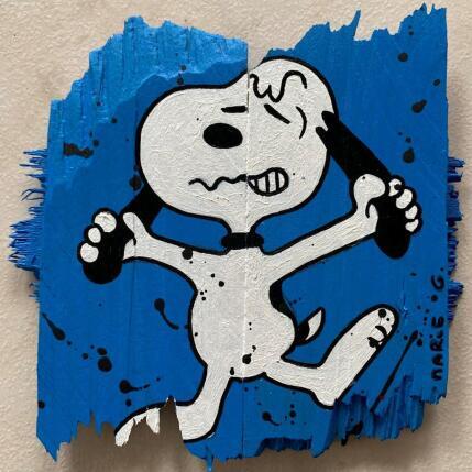 Painting F1 Snoopy timbré énervé by Marie G.  | Painting Pop-art Acrylic, Gluing, Wood Pop icons