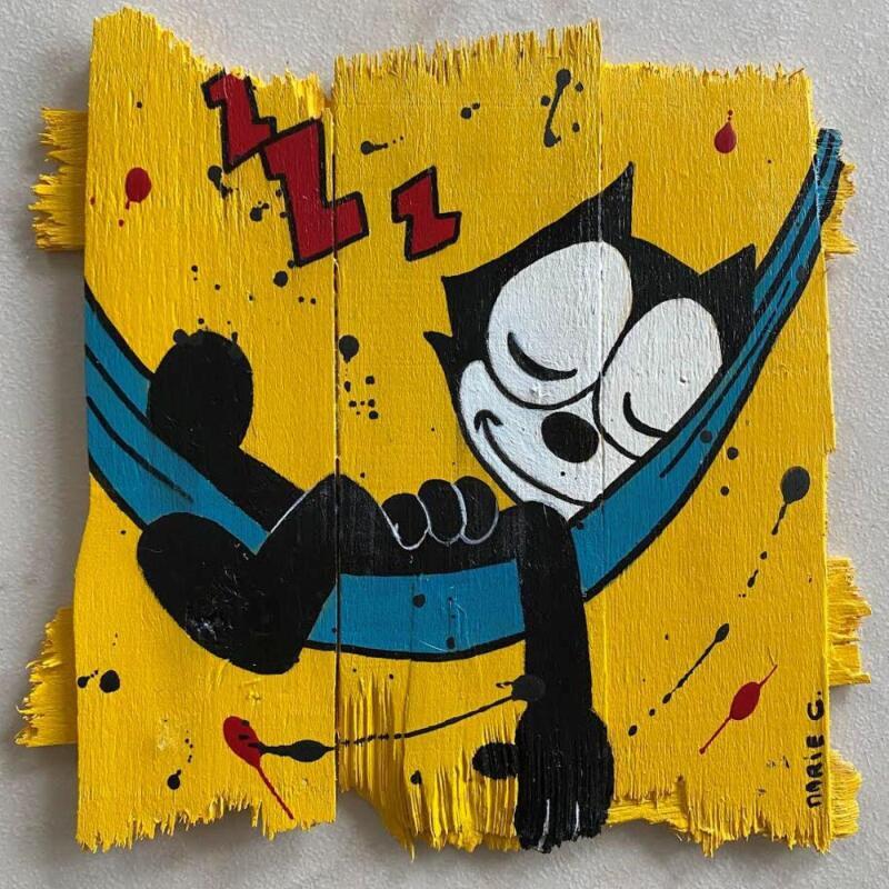 Pintura F2 sieste en cours por Marie G. | Pintura Pop art Iconos pop Madera Acrílico Collage