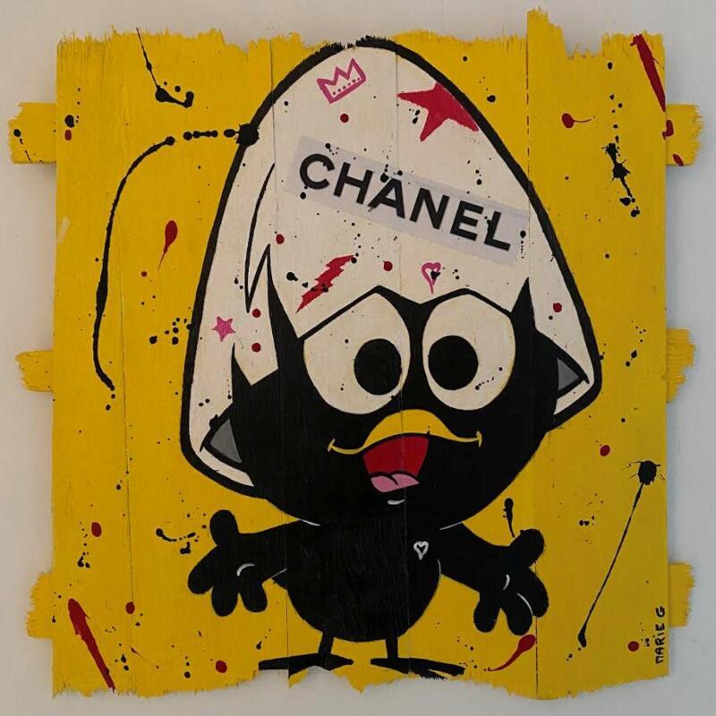 Painting F4 Caliméro CHANEL by Marie G. | Painting Pop-art Pop icons Wood Acrylic