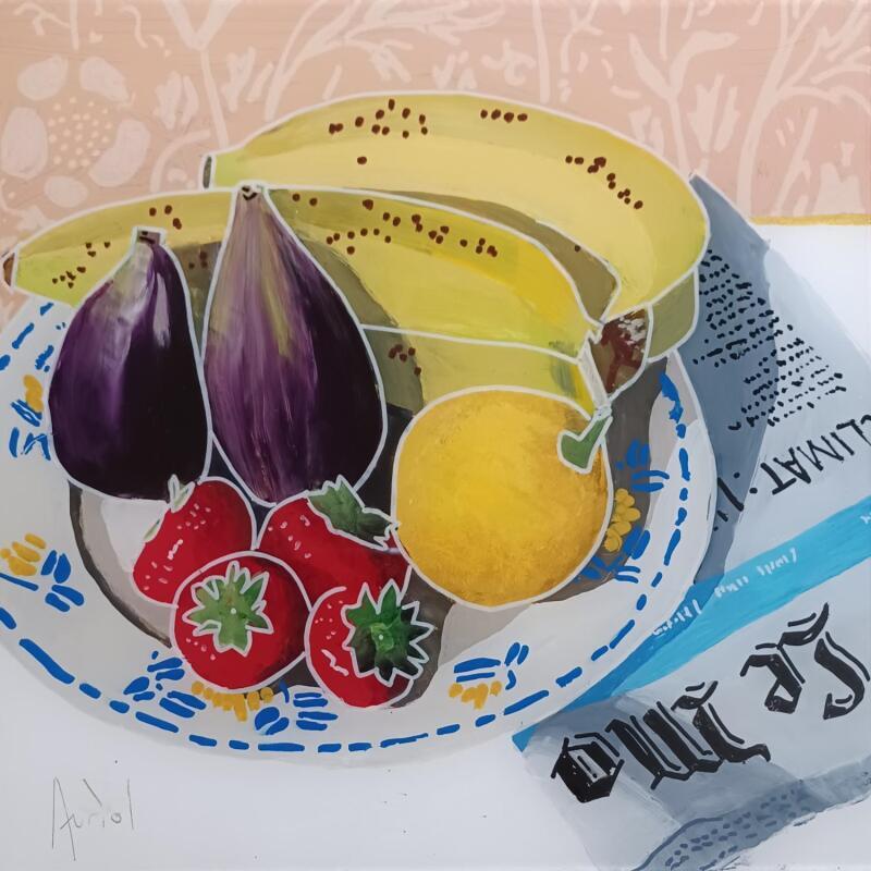 Peinture Ils n'étaient pas d'accord sur les fruits de saison par Auriol Philippe | Tableau Figuratif Natures mortes Plexiglas Acrylique Posca