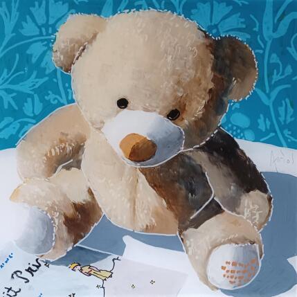 Gemälde Célestin attendait la visite du renard von Auriol Philippe | Gemälde Figurativ Acryl, Plexiglas, Posca Pop-Ikonen, Stillleben