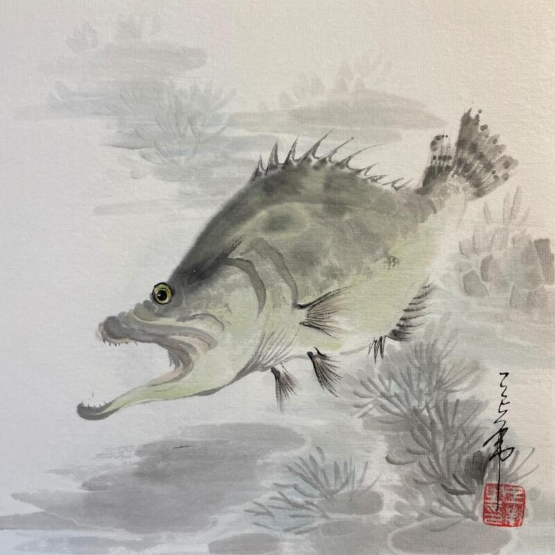 Painting Fish 1 by Yu Huan Huan | Painting Figurative Animals Ink