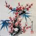 Painting Bamboo and Cherry blossom   by Yu Huan Huan | Painting Figurative Nature Ink