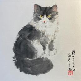 Painting Cat 2 by Yu Huan Huan | Painting