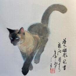 Painting Cat 3 by Yu Huan Huan | Painting