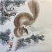 Painting Squirrel  by Yu Huan Huan | Painting Figurative Animals Ink