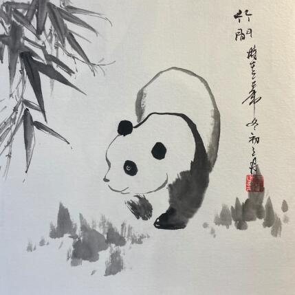 Painting Panda in bamboo by Yu Huan Huan | Painting