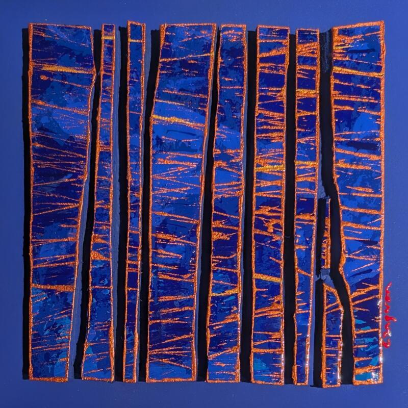 Gemälde Bc9 street bleu klein cuivre von Langeron Luc | Gemälde Materialismus Holz Acryl Harz