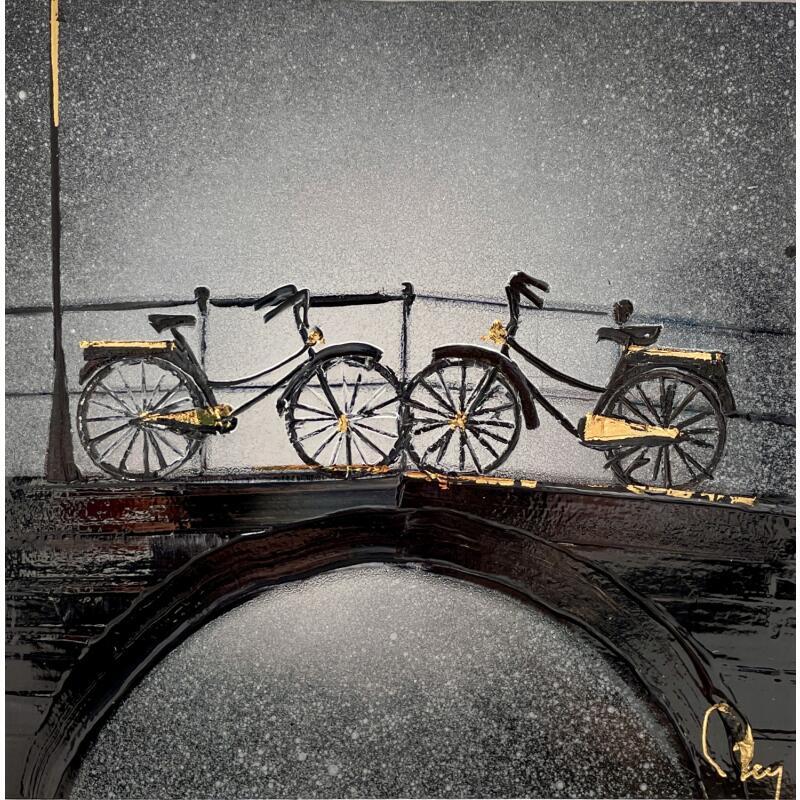 Painting Premier rendez-vous by Rey Julien | Painting Figurative Gold leaf