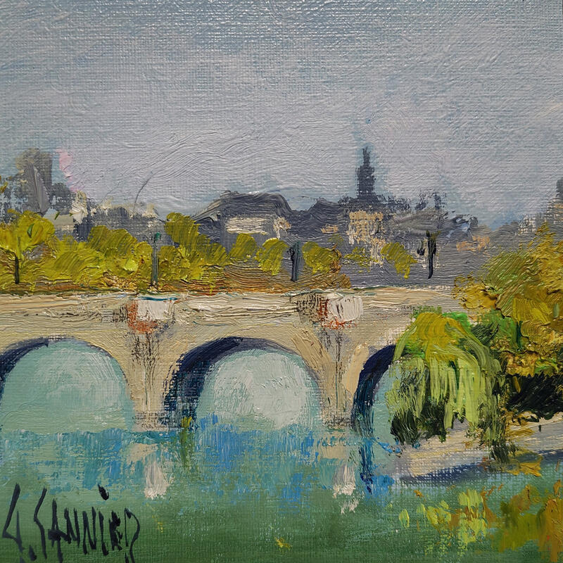 Painting Pont Neuf, Paris by Sannier Daniel | Painting Impressionism Landscapes Oil