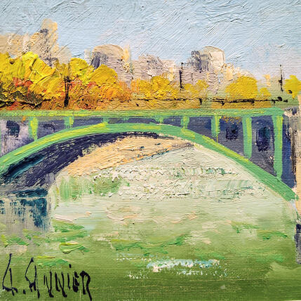 Painting Le Pont Notre-Dame, Paris  by Sannier Daniel | Painting Impressionism Oil Landscapes
