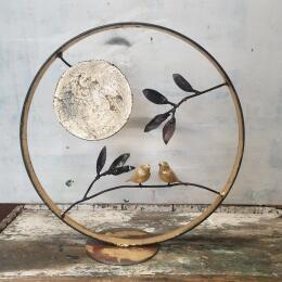 Sculpture Conversation Sous la lune  by Eres Nicolas | Sculpture Figurative Metal Animals