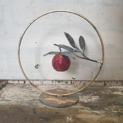 Sculpture Pomme d’amour rouge  par Eres Nicolas | Sculpture