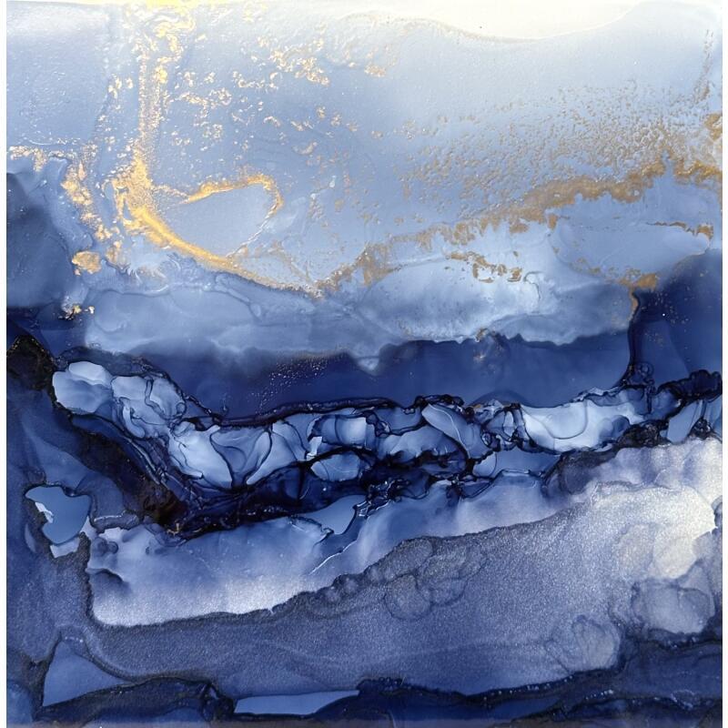 Painting 2952 Bleu Velvet by Depaire Silvia | Painting Abstract Acrylic