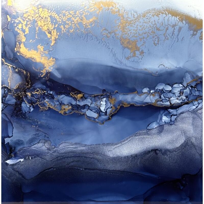 Peinture 2957 Bleu Velvet par Depaire Silvia | Tableau Abstrait Acrylique