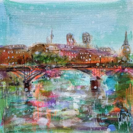 Peinture Pont des Arts par Solveiga | Tableau Acrylique