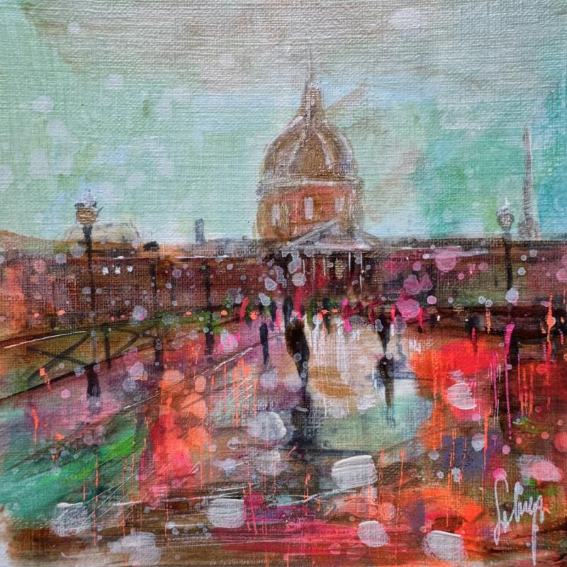 Painting Pont des Arts Paris by Solveiga | Painting Acrylic