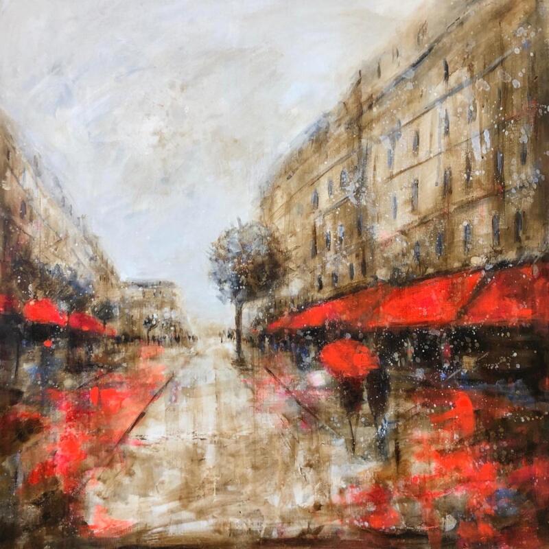 Painting Rainy day by Solveiga | Painting Acrylic