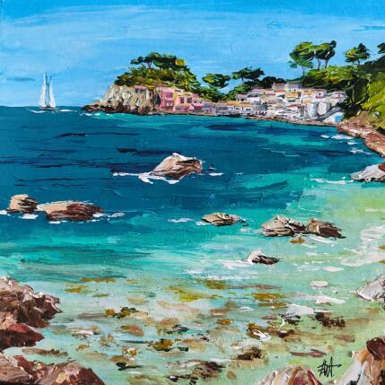 Gemälde Un lieu enchanteur - anse de Méjean von Rey Ewa | Gemälde Figurativ Acryl Landschaften