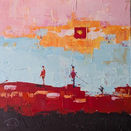 Peinture Paisatge amb figures par Tomàs | Tableau Impressionnisme Huile Paysages