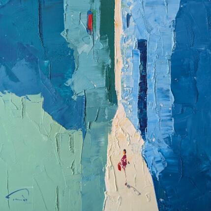 Peinture Blau i verd par Tomàs | Tableau Impressionnisme Huile Scènes de vie, Urbain