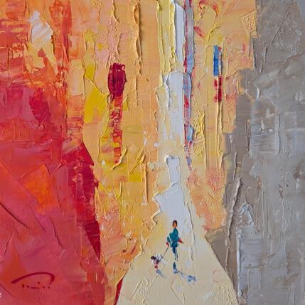 Peinture Chemise verte par Tomàs | Tableau Impressionnisme Huile Scènes de vie, Urbain