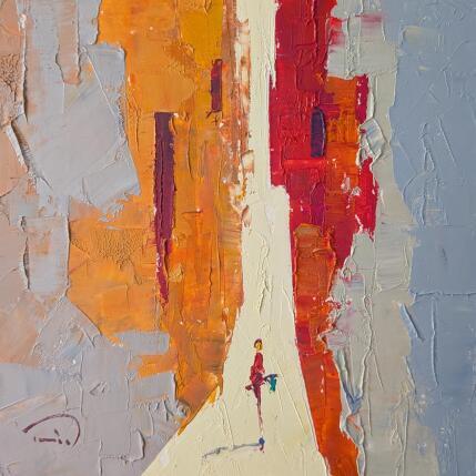 Peinture Le sac vert par Tomàs | Tableau Impressionnisme Huile Scènes de vie, Urbain