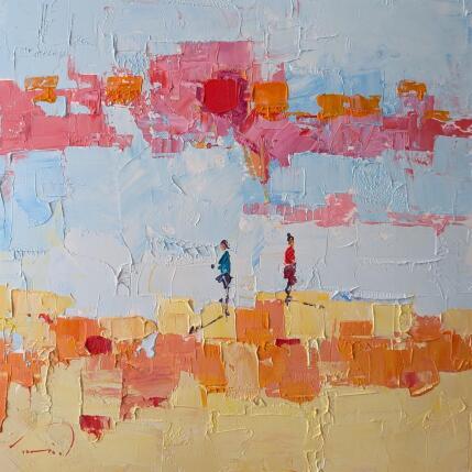 Peinture Paysage jaune par Tomàs | Tableau Impressionnisme Huile Paysages