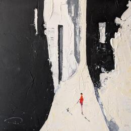 Peinture Ooooh !! par Tomàs | Tableau Impressionnisme Huile Noir & blanc