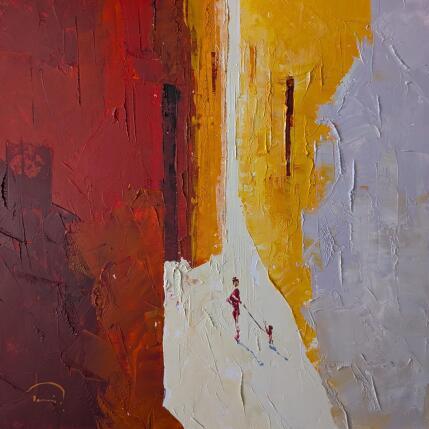 Peinture Passejo amb el gos par Tomàs | Tableau Impressionnisme Huile Scènes de vie, Société, Urbain