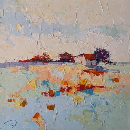 Peinture Paisatge blau par Tomàs | Tableau Impressionnisme Huile Paysages