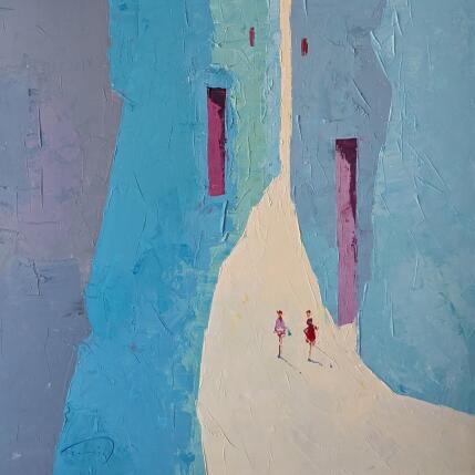 Peinture Bonjour ma chérie par Tomàs | Tableau Impressionnisme Huile Scènes de vie