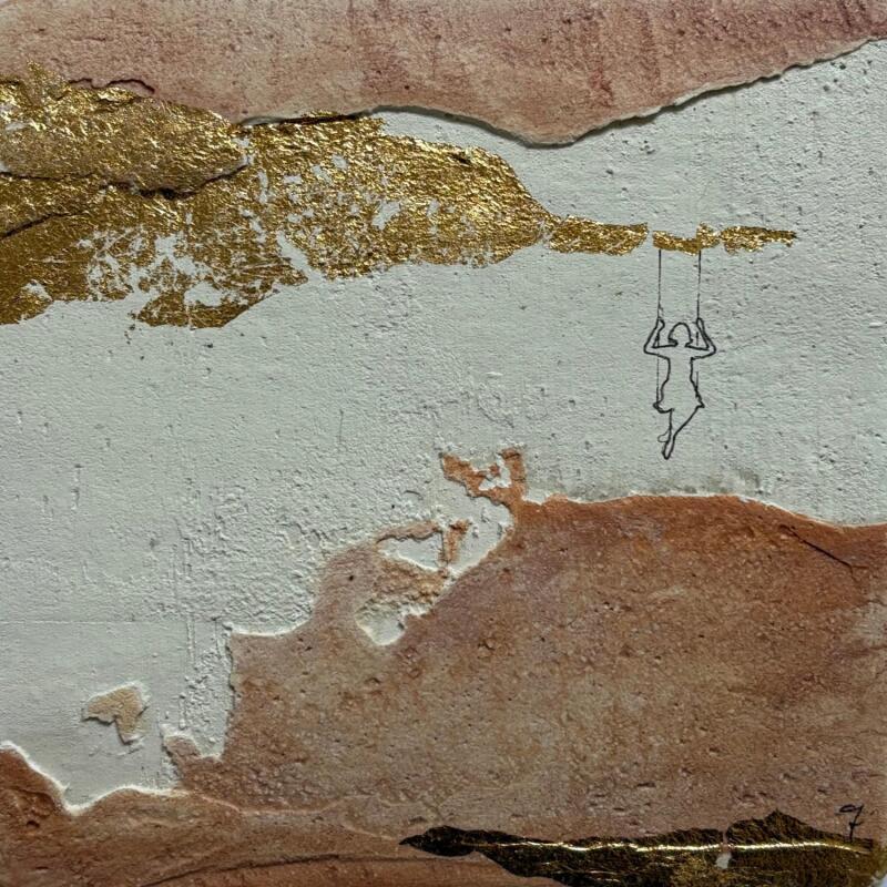 Painting NON SEI SOLA by Roma Gaia | Painting Subject matter Minimalist Acrylic Sand