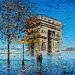 Painting L'arc de Triomphe by Dessapt Elika | Painting Impressionism Acrylic Sand