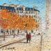 Painting Automne de la place Dauphine by Dessapt Elika | Painting Impressionism Acrylic Sand