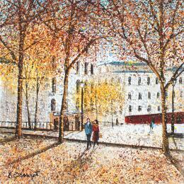 Peinture En amoureux à Paris par Dessapt Elika | Tableau