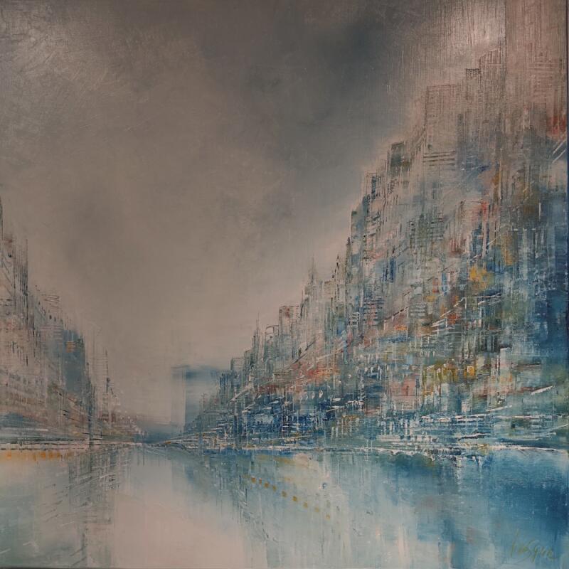 Gemälde La balade bleue von Levesque Emmanuelle | Gemälde Öl