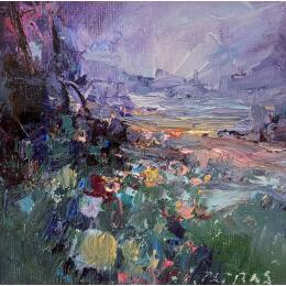 Peinture Purple Dream par Petras Ivica | Tableau Figuratif Huile Paysages