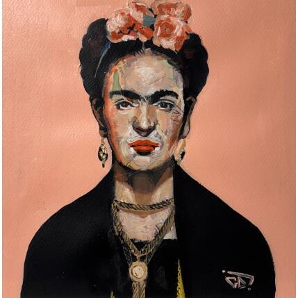 Gemälde Frida Kahlo von G.C.Popartist | Gemälde Pop-Art Acryl, Collage, Graffiti Pop-Ikonen