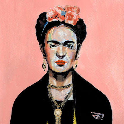 Peinture Frida Kahlo par G.C.Popartist | Tableau Pop-art Acrylique, Collage, Graffiti Icones Pop