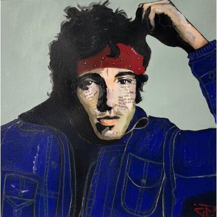 Painting Bruce Springsteen by G.C.Popartist | Painting Pop-art Acrylic, Gluing, Graffiti Pop icons