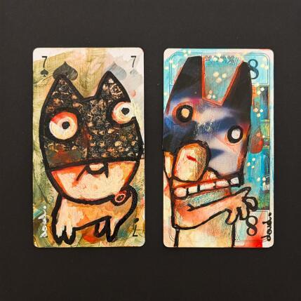 Peinture Au bal masqué, ohé-ohé par Doudoudidon | Tableau Art Singulier Acrylique Animaux