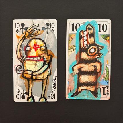 Peinture J'en pince pour toi par Doudoudidon | Tableau Art Singulier Acrylique Portraits