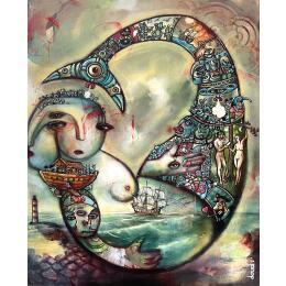 Painting La sirène Bretonne by Doudoudidon | Painting Raw art Acrylic