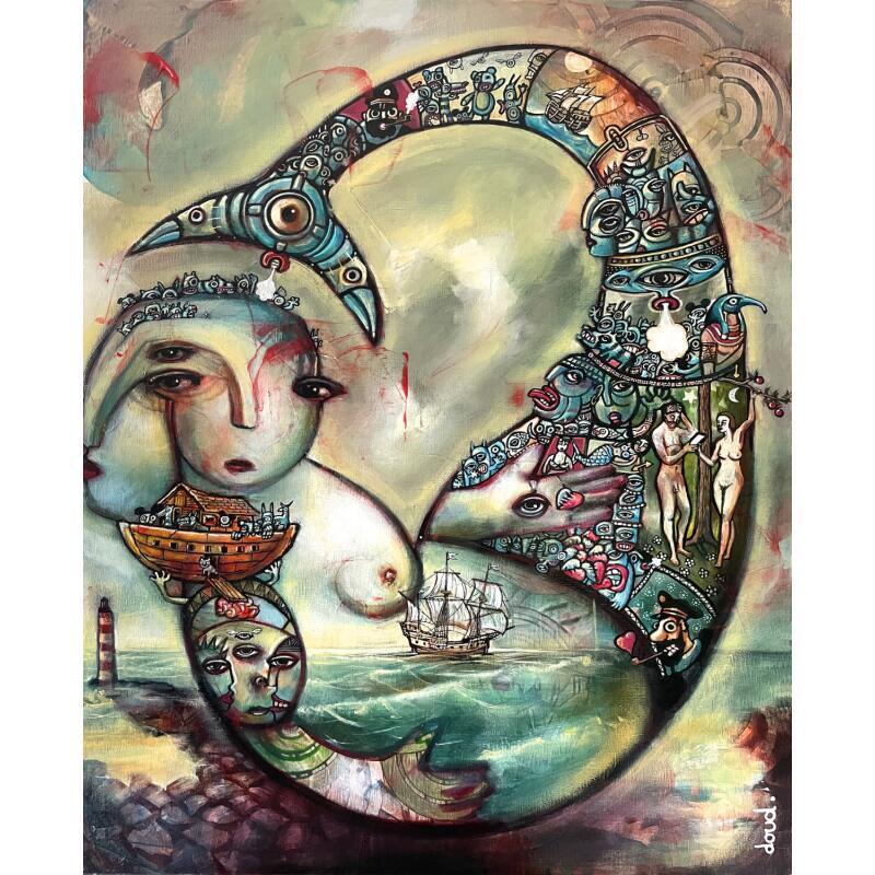 Peinture La sirène Bretonne par Doudoudidon | Tableau Art Singulier Acrylique