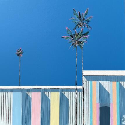 Painting Suivre le soleil by Autelin Florence | Painting Figurative Acrylic, Wood Architecture, Landscapes, Urban