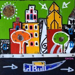 Gemälde Free von Lovisa | Gemälde Pop-Art Acryl, Collage Urban