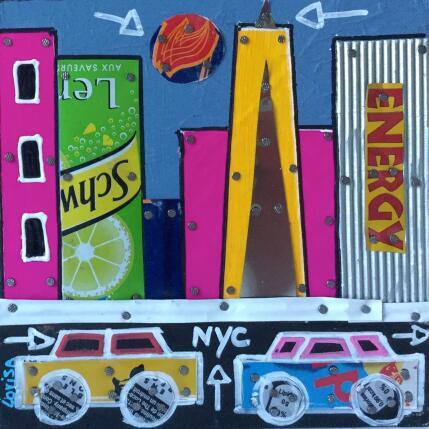 Peinture Clear Sky par Lovisa | Tableau Pop-art Acrylique, Collage Urbain