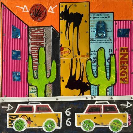 Peinture Desert road par Lovisa | Tableau Pop-art Acrylique, Collage Urbain